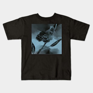 Abstract Black Flower Kids T-Shirt